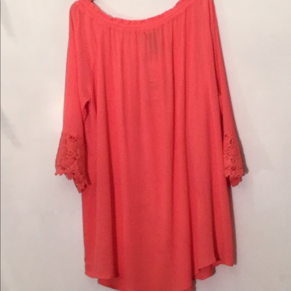 Chelsea & Theadore coral tunic blouse XXL - Picture 2 of 6